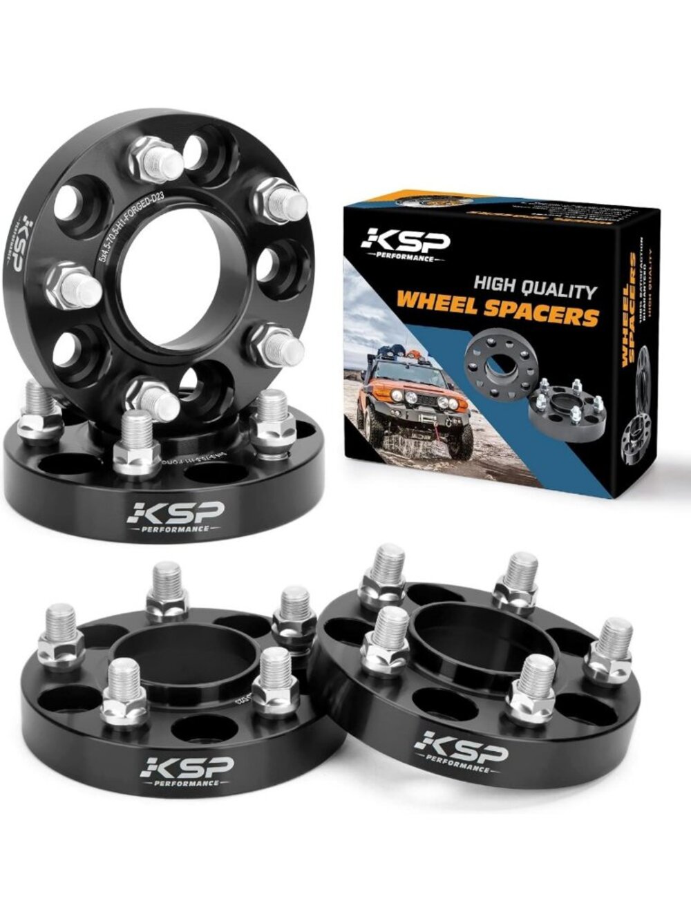 1-Inch Wheel Spacers 5x114.3mm for Mustang & Explorer, 25mm Hub Adapters, 4PCS